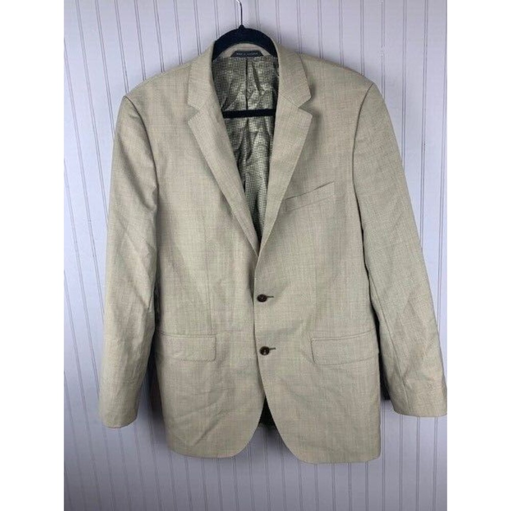 Boss Size 40L Mens Blazer Sport Coat Virgin Wool Tan
